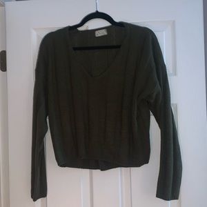 Olive Green Cropped Sweater